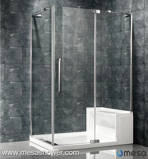 الألومنيوم فرملس محوري الزاوية استحمام للبيع مع مقعد