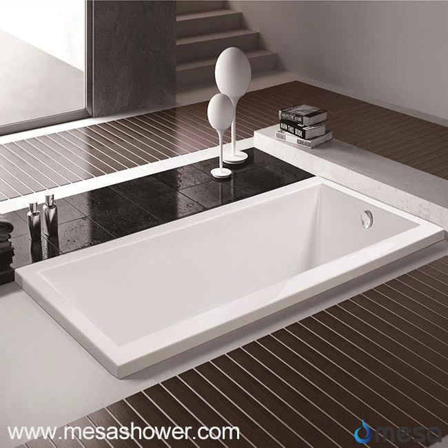 مبسط جدا الاكريليك الأبيض مستطيل قطرة في تمرغ حوض استحمام ساخن مع 3 أحجام