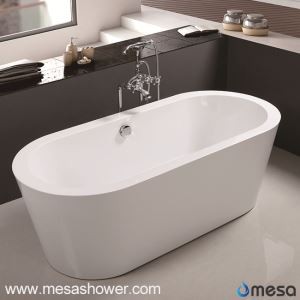 الاكريليك البيضاوي قائما بذاته حوض تجاوز W / الكروم النهاية