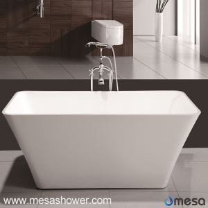 طليق الاكريليك حوض 59 "أبيض ث / مستطيل تجاوز