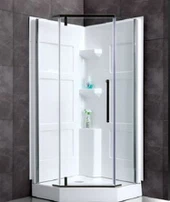 دش كامل لوحات الحائط إدراج للزاوية مع محور الباب