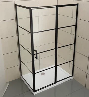 ضميمة دش الزجاج الأسود