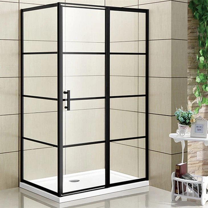 دش زجاج الباب الأسود